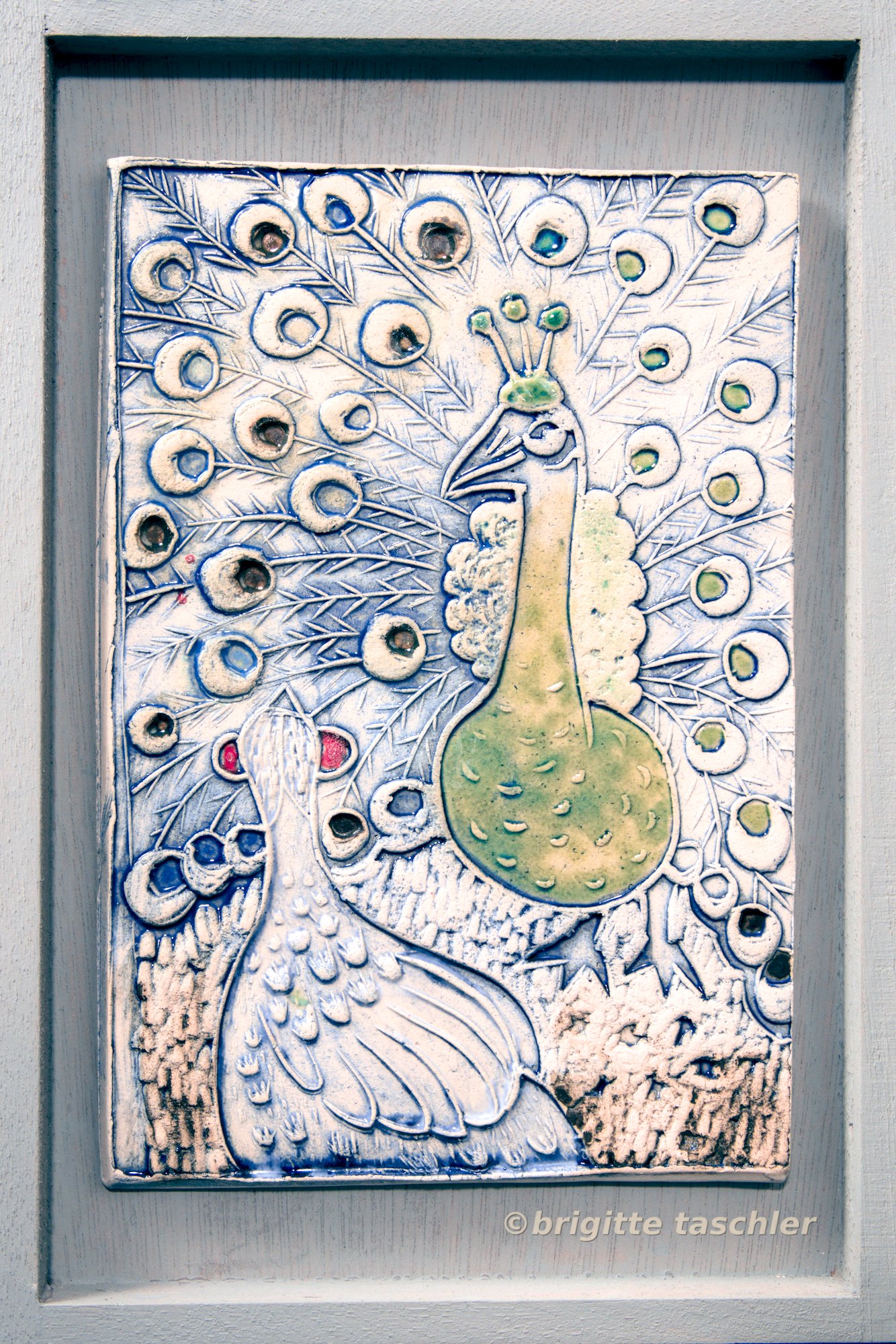 Pfau - © 2025 (Kachel), Kunstobjekt|Skulptur|Gedankenblüte, Künstler|Taschler, Brigitte foto: 01/2025